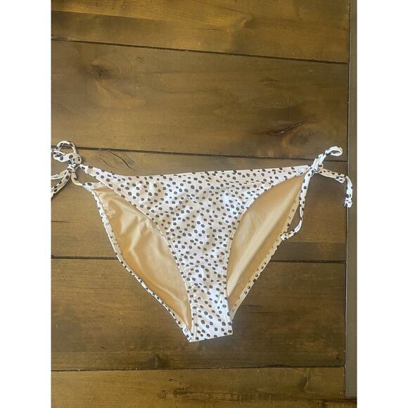 Old Navy Bikini Bottom White‎ And Black Polka Dot Tie Size Bottoms Size Medium - Picture 1 of 4